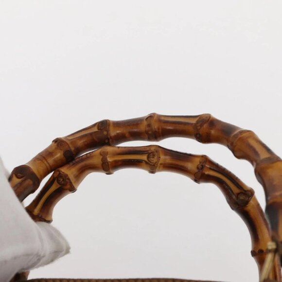 GUCCI Bamboo Hand Bag Suede Brown Gold 000 122 0316 Auth gh1243 - Picture 9 of 16